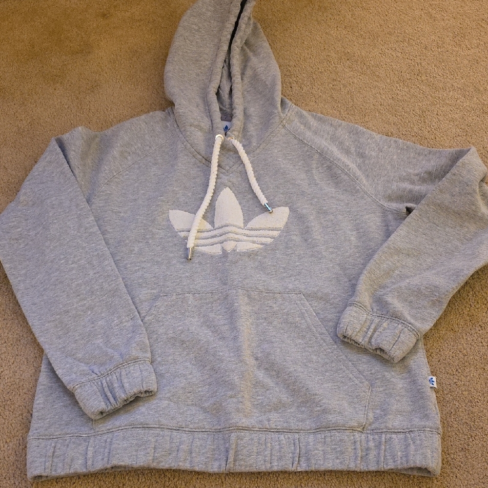 Adidas Gray Trefoil Logo Sweatshirt